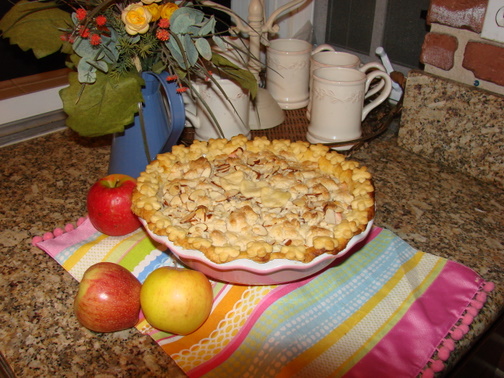 Italian Apple-Mascarpone Pie with Almond Topping